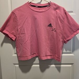 Adidas Pink Cropped T-Shirt